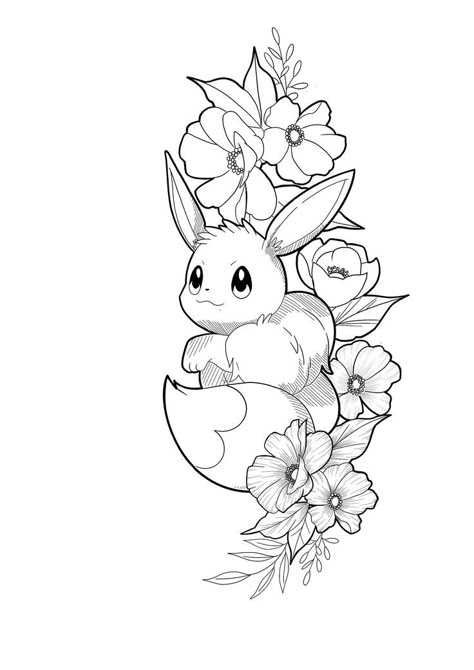 Pin by Jessica Baldwin on Autoral | Pokemon tattoo, Cartoon tattoos, Tattoo stencil outline Evee Pokemon Coloring Page, Pikachu Eevee Tattoo, Cartoon Tattoo Designs Color, Cute Eevee Drawing, Evee Tattoo Outline, Cute Eevee Tattoo, Pokemon Tattoo Drawings, Pokemon Color Pages, Pokemon Outline Drawings