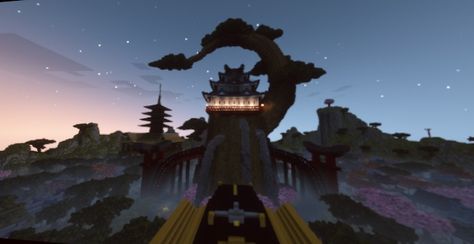 Minecraft Recreation of the popular Wano Country in thr critically acclaimed manga: One Piece Wano Country, Spaceship, Sci-fi Spaceship, Lamp Post, Minecraft, Sci Fi, One Piece, Quick Saves, Art