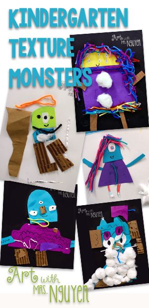 Train Craft For Kindergarten, Texture Kindergarten, Texture Monsters, Texture Art Lesson, Kindergarten Art Activities, Art Kindergarten, Elementary Art Ideas, Kindergarten Art Lessons, Kindergarten Activity