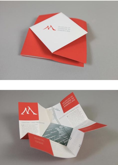 Interesting Brochure Folds, Folded Brochure Design Inspiration, Flyer Folding Design, Brochure Design 4 Folds, Creative Brochure Folds, Print Collateral Design, Fold Out Poster, Folded Poster Design, Brochure Folding Ideas