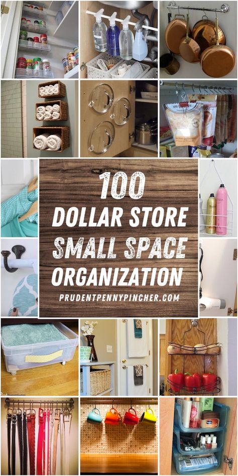 Organize for less with these DIY dollar store organization ideas for small spaces.There are organizing ideas for the kitchen, bathroom, closet, laundry room and more. These organization ideas for the home are perfect for apartments, dorm rooms, tiny houses so that you can make maximize your space on a budget. Small Space Organization Ideas, Dorm Room Decor Diy, Space Organization Ideas, Dollar Store Organization Ideas, Store Organization Ideas, Organization Ideas For Small Spaces, Dollar Store Organization, Dollar Store Diy Organization, Space Organization