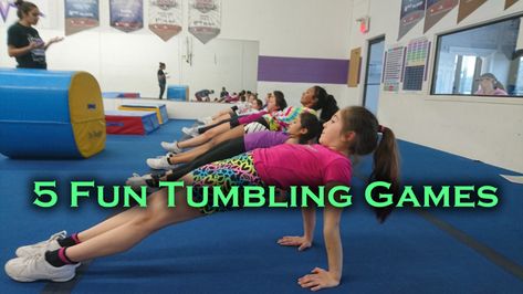 It doesn't matter how good your coaching skills are... you can't BORE your athletes to success. Use these tumbling games to make practices fun again! Fun Gymnastics Games, Beginner Tumbling Drills, Tumbling Hairstyles, Tumbling Exercises, Preschool Tumbling, Teaching Gymnastics, Gymnastic Classes, Preschool Gymnastics Lesson Plans, Tumbling Tips