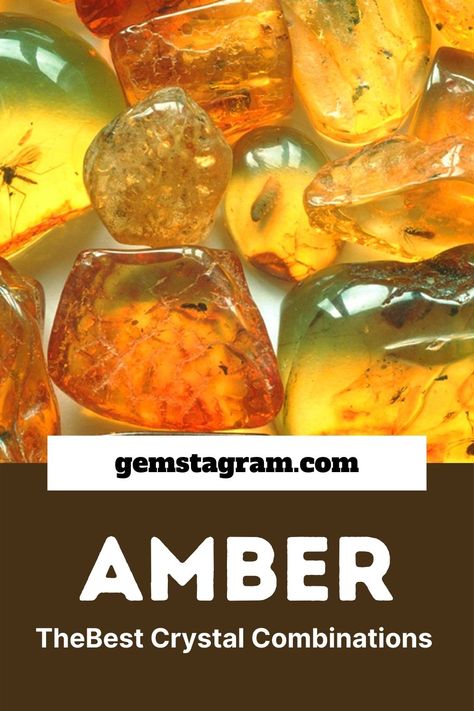 Amber is a healing, cheerful, protective, wise, and warm crystal whose energy will be enhanced when combined with other crystals. #CrystalCombinations #Amber Amber Crystal Meaning, List Of Crystals, Crystal Combinations, Amber Gemstone, Amber Crystal, Crystal Meanings, Amber Jewelry, Natural Healing, Crystals And Gemstones