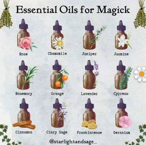 Essential Oils For Witches, Magic Oils Witch, Glamour Magick Oil, Essential Oils For Witchcraft, Witch Oils Recipe, Magick Oil Recipes, Oils In Witchcraft, Essential Oils Witchcraft, Essential Oils Aesthetic