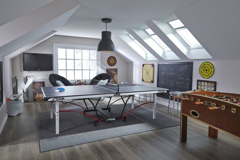 VELUX Skylights complement vaulted ceilings, brightening up any space with natural light. Office Over Garage, Attic Game Room, Bonus Room Decorating, Garage Bonus Room, Bonus Room Above Garage, Bonus Room Office, Room Over Garage, Bonus Room Design, Room Above Garage