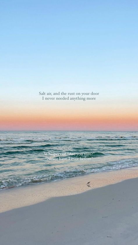 Beach Taylor Swift Captions, Taylor Swift Beach Captions, Taylor Swift Beach, Seaside Quotes, Quotes About The Sea, Ocean Things, Affirmations Mindset, Intense Quotes, Music Vibe