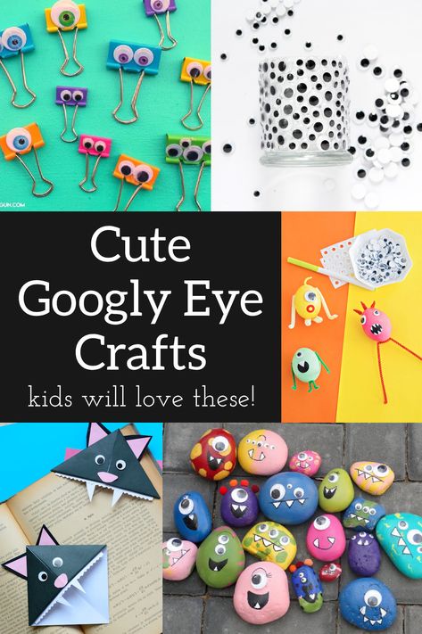 Wiggly eyes are such a fun craft store supply! Learn how to make tons of googly eye crafts that both kids and adults are going to love. Things With Googly Eyes, Things To Do With Googly Eyes, Wiggly Eyes Crafts, Googley Eyes Crafts, Google Eyes Crafts, Crafts With Googly Eyes, Easy Teen Crafts, Googly Eyes Crafts, Eyes For Crafts