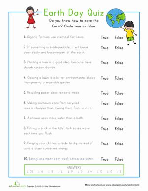 This Earth Day quiz family and friends with this true or false questionnaire. It's all in good, informative, fun! Earth Day Quiz, Earth For Kids, Earth Day Worksheets, Brownie Girl, Earth Hour, Third Grade Science, Google Doodle, Earth Day Activities, Earth And Space Science