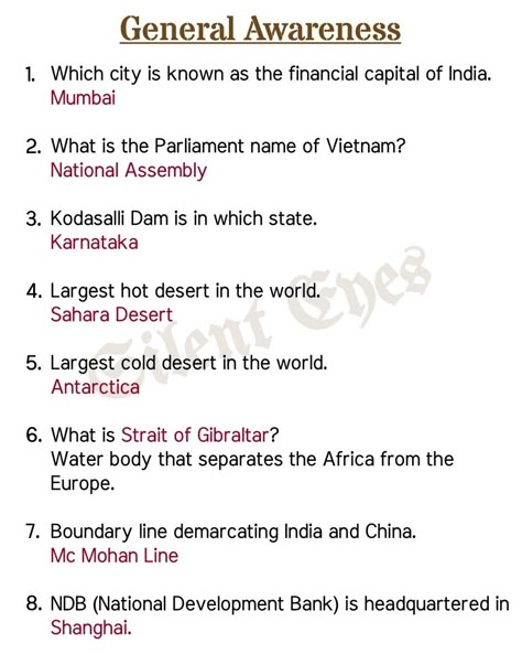 General Knowledge Quiz With Answers In English, G K Questions And Answers In English, Basic General Knowledge, Gk For Kids, General Knowledge Quiz With Answers, World Flags With Names, Ssc Mts, General Knowledge For Kids, English Prayer