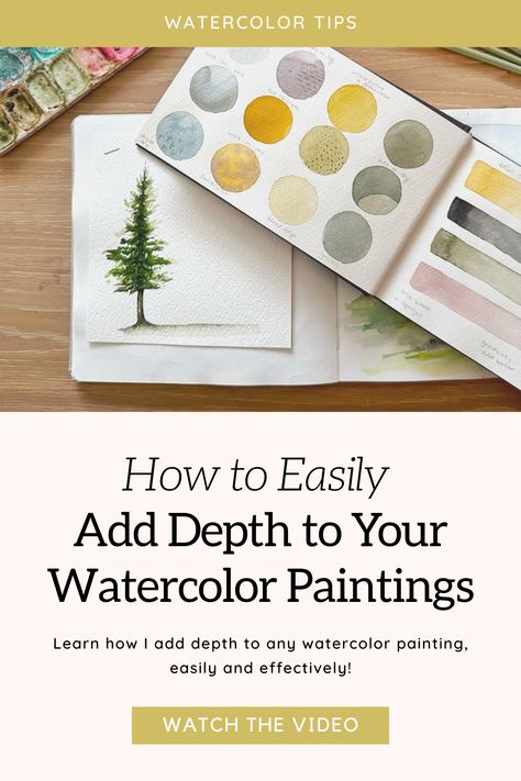 Watercolor Tutorial: How to easily create depth in your watercolor paintings — Nicki Traikos | life i design | Learn Modern Calligraphy, Learn Hand Lettering, Learn Watercolor Painting, Watercolor Tutorial, Learn Watercolor, Watercolor Tips, Paintings Watercolor, How To Get Better, Watercolor Sketchbook