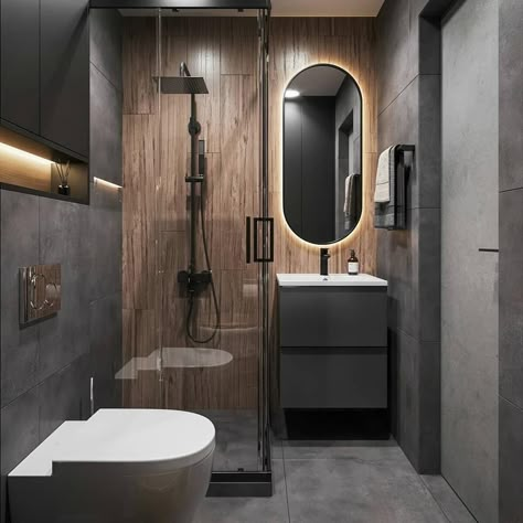 Bathroom Design Ideas 2023, Bilik Air, Small Bathroom Designs, Small Bathroom With Shower, Space Home Decor, Modern Small Bathrooms, Modern Bathroom Design Ideas, Bathroom Interior Design Modern, Modern Luxury Bathroom