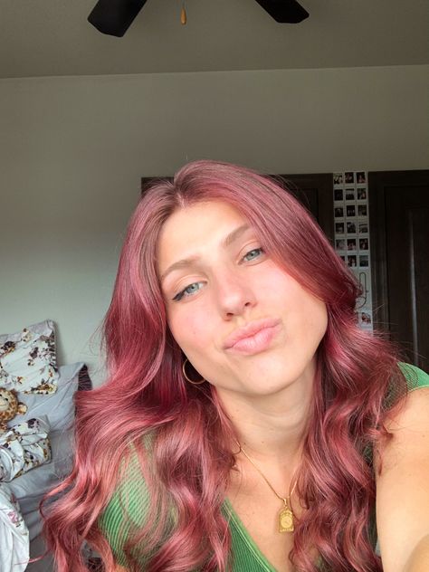 #hair #hairinspo #hairideas #pinkhair #hairdye #hairstyles #haircolor #hairstyleideas #pink #fun #ootd #outfit #cuteclothes #fashion #outfitideas #style Pink Dye On Brown Hair No Bleach, Pink Hair No Bleach, Pink Hair Dye On Brown Hair, Temporary Pink Hair Dye, Brown And Pink Hair, Hibiscus Hair, Hair Dye Videos, Box Dye, Pink Hair Dye