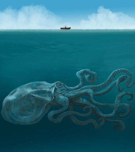 ArtStation - PBS Digital - Monstrum Episode 5 "Undersea Kraken", Samuel Allan Sea Monster Art, Kraken Art, Shark Pictures, Octopus Art, Ange Demon, Underwater Creatures, Sea Art, Sea Monsters, Ocean Creatures