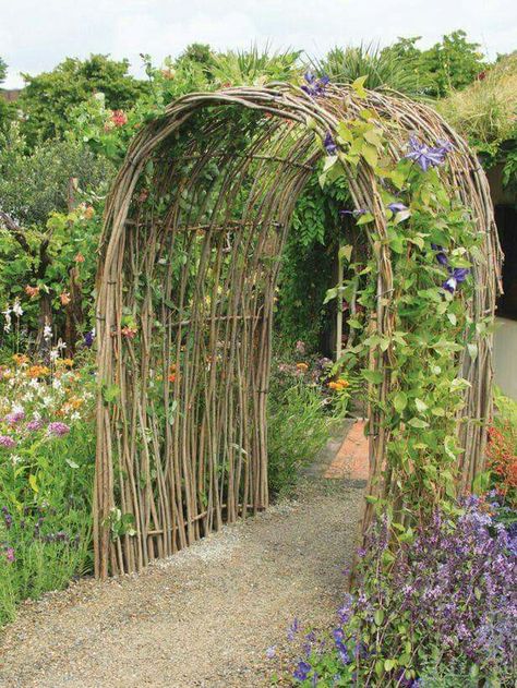 Bamboo Arbor Diy Garden Arch, Garden Archway, Rustic Backyard, Meadow Garden, Garden Vines, Garden Arbor, Garden Entrance, Garden Arches, Landscape Designs