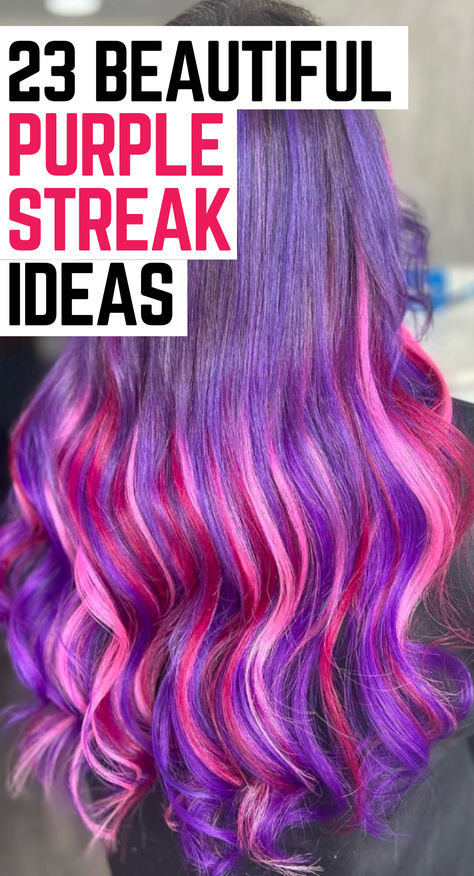 Add a pop of color with purple streaks in brown hair! 💜 These stylish hair colored streaks are perfect for adding a fun twist to your everyday look. Whether you love purple peekaboo hair, a subtle purple underdye, or bold purple highlights on brown hair, there’s a style for you! Try a hidden purple underneath hair look or eye-catching streaks on brown hair for an edgy vibe. These brown hair purple highlights are perfect! Hair Colored Streaks, Purple Underneath Hair Brown, Streaks On Brown Hair, Purple And Pink Hair Color Ideas, Purple Highlights On Brown Hair, Purple Streak In Brown Hair, Wild Orchid Hair Color, Streaks In Brown Hair, Brown Hair Purple Highlights