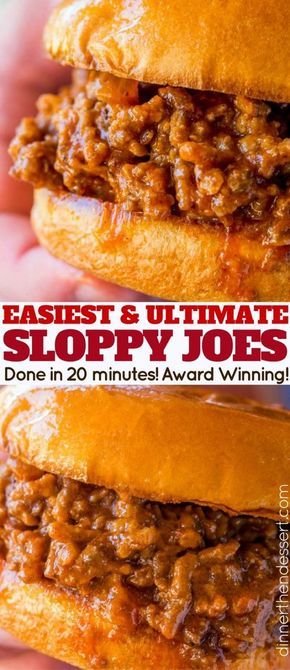 The Ultimate Sloppy Joes made at home in just 20 minutes with no canned sauces! Homemade Manwich, Sandwich Dinner, Sloppy Joe Recipe Easy, Homemade Sloppy Joe Recipe, Sloppy Joe Recipe, Ground Beef Stroganoff, Homemade Sloppy Joes, Joe Recipe, Tomato Gravy