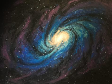 Art Chalk Pastels, Space Drawing Galaxies Pencil, Chalk Art On Paper, Chalk Pastel Ideas, Chalk Pastel Art Ideas, Oil Pastel On Black Paper, Fantasy Cave, Pastel Art Ideas, Galaxy Drawings