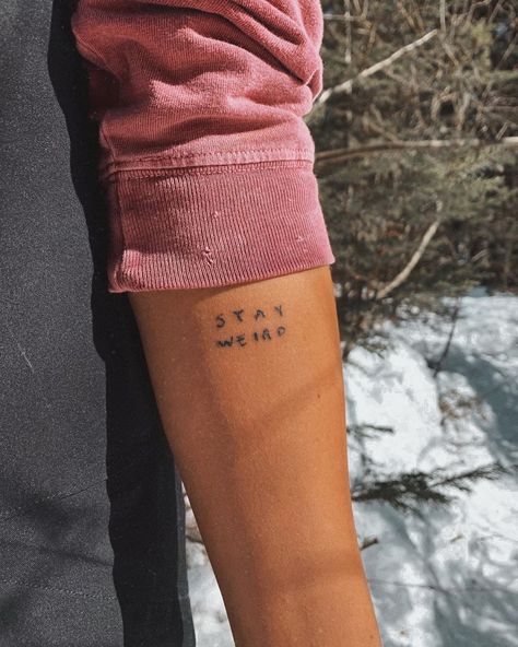 Charlie on Instagram: “Mood 👽 @smileandpoke” Stay Weird Tattoo, Weird Tattoos, Stay Weird, Geometric Tattoo, Piercings, Tattoos, On Instagram, Instagram