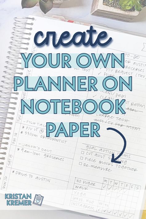 Learn how to make simple and customizable planner layouts to design your own perfect planner. Download the free printable guide and watch the video for more details! Diy Home Planner Ideas, Annual Planner Printable, Diy Planner Pages Ideas, Planner Making Ideas, Organizer Ideas Planner, Turn Notebook Into Planner, Ideas For Planner Pages, Franklin Covey Planner Printables Free, Free Life Planner Printables