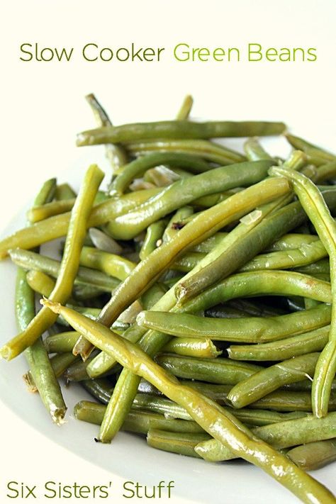 Slow Cooker Green Bean Recipes, Crockpot Green Beans, Slow Cooker Green Beans, Cooking Fresh Green Beans, Veggie Bites, Crockpot Ideas, Frozen Green Beans, Crockpot Slow Cooker, Fresh Green Beans