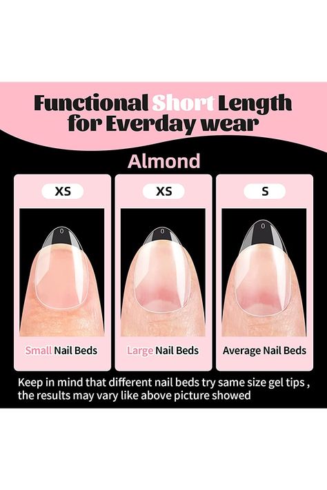 Short Almond Nails Wide Nail Bed, Xs Short Almond Nails, Small Nail Extensions, Gel Extension Nails Almond Short, Nail Shapes For Small Nail Beds, Nail Shape Short Nail Bed, Short Nails Small Nail Bed, How To File Short Almond Nails Shape, Xs Almond Nails