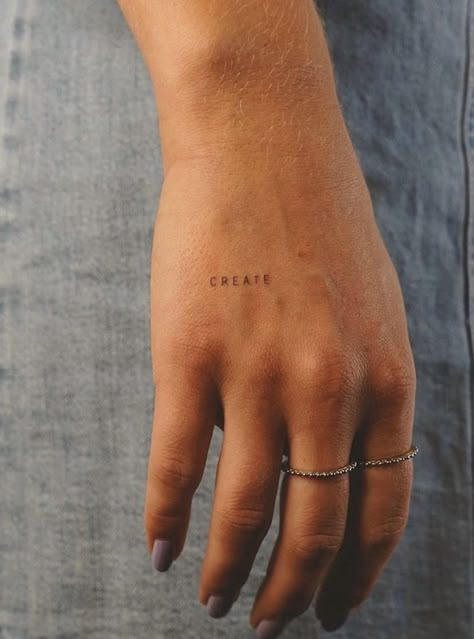 Small Hand Tattoo Ideas, Word Tattoos On Hand, 224 Tattoo, Wrist Hand Tattoo, Fine Line Tattoo Designs, Create Tattoo, Line Tattoo Designs, Wrist Tattoos Words, Hand Tattoo Ideas