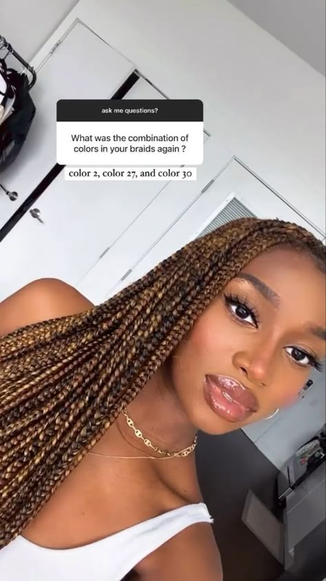 Braided Hairstyles For Black Women Colored Hair, Color Braids For Black Women Blondes, Blond Protective Hairstyles, Different Box Braid Colors, 613 Knotless Braids On Black Hair, Knotless Braids Fall Colors, Braided Color Hairstyles For Black Women, Ways To Style Micro Braids, Blonde Blend Box Braids