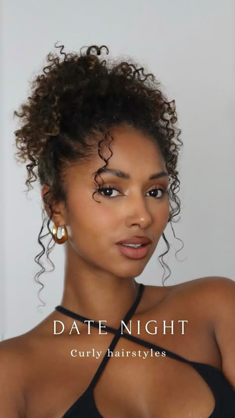 Curly Hairstyles for a Date night ✨ Your fav? . . . . . . . #curlyhair #hair #naturalhair #curls #curly #curlyhairstyles #curlygirl… | Instagram Curly Afro Updo Hairstyles, Classy Curly Hairstyles For Black Women, Curly Bun Natural Hair Black, Up Do Curly Hairstyles For Black Women, Natural Hair For Formal Event, Natural Hairstyles For Date Night, Curly Wedding Hairstyles Updo, Black Curly Updo Hairstyles, Natural Wedding Guest Hairstyles