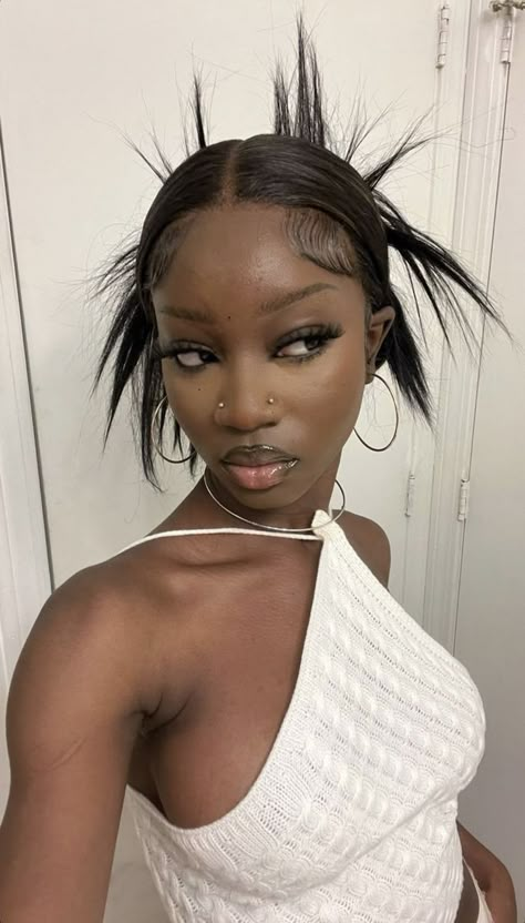 Wavy Black Hair, Y2k Hairstyles, 90s Hairstyles, Baddie Hairstyles, Face Card, Aesthetic Hair, Black Girls Hairstyles, Protective Hairstyles, Black Women Hairstyles