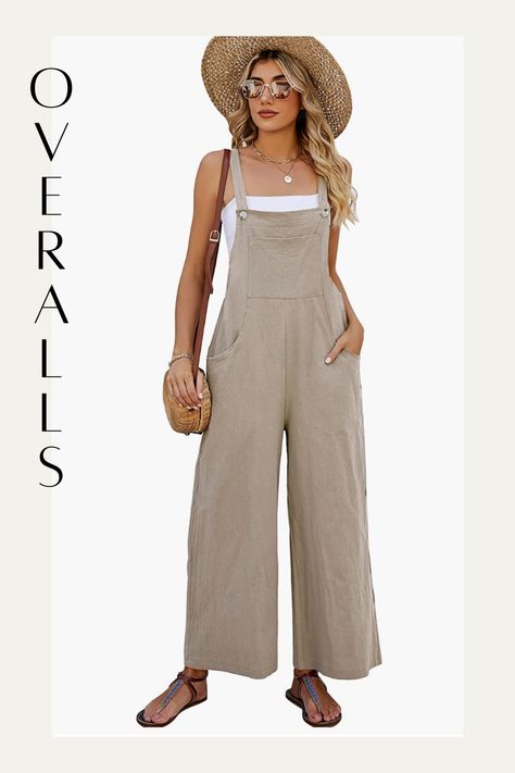 amazon affiliate Traveling Clothes, Overall Outfits, Loose Fit Jumpsuit, Baggy Fashion, Loose Overalls, Romper Women, Cotton Overalls, Overall Outfit, Bib Overalls