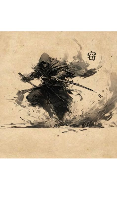 Japanese Ronin Art, Japanese Ninja Art, Ronin Wallpaper, Traditional Tattoos Japanese, Ronin Art, Ghost Samurai, Tattoo Stamps, Samurai Drawing, Samurai Concept