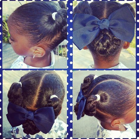 123 Likes, 13 Comments - D'Asia & RyLei Kai (@iamawog) on Instagram: “Ponytails into a low bun aka my mommy is lazy today bun lol #embraceyour_natural #natural_girlsrock…” Types Of Haircuts, Daughter Hairstyles, Childrens Hairstyles, Natural Hair Transitioning, Lil Girl Hairstyles, Kid Braid Styles, Natural Afro Hairstyles, Natural Hairstyles For Kids, Girls Natural Hairstyles