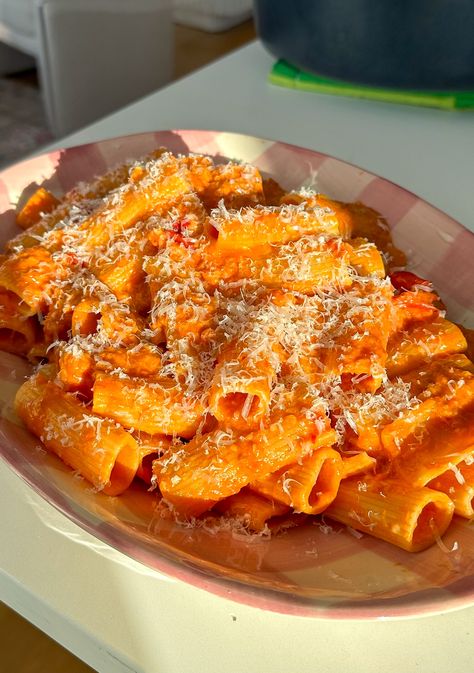 Spicy Calabrian Chili Rigatoni Calabrian Chili Pasta, Wishbone Kitchen, Italian Vinaigrette, Chili Pasta, Italian Meals, Calabrian Chili, Italian Dinner Recipes, Chicken Chili Recipe, Chicken Parm