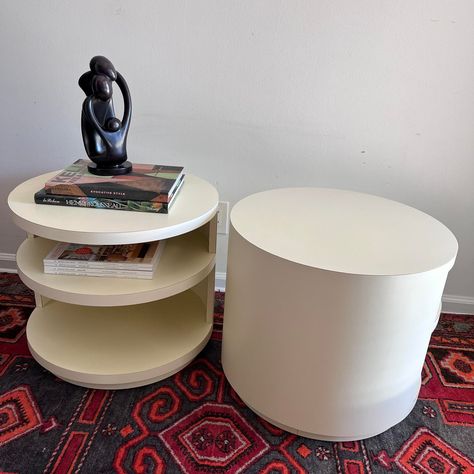 Postmodern Side Table, Side Tables Bedroom, Modern End Tables, White Laminate, Postmodernism, Side Tables, End Table, Console Table, Used Furniture