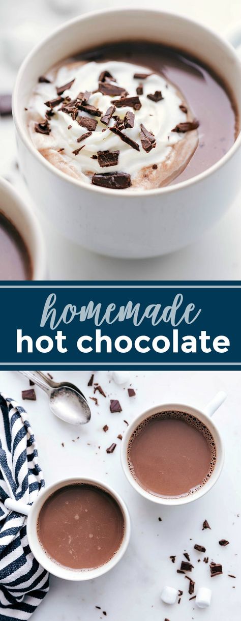 Hot Chocolate [EASIEST, BEST RECIPE] | Chelsea's Messy Apron Hot Drink Recipes, Starbucks Hot Chocolate, Matcha Hot Chocolate, Homemade Chocolate Syrup, Hot Chocolate Recipe Homemade, Hot Chocolate Cocoa, Frozen Hot Chocolate, Jello Shot, Delicious Hot Chocolate