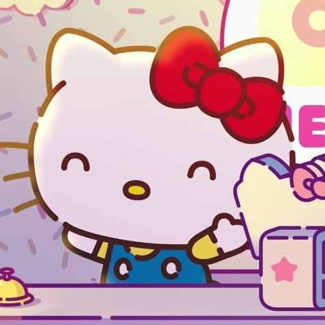 Hello Kitty Eating, Hello Kitty Icons, Sanrio Icons, Hello Kitty Imagenes, Hello Kitty Images, Kitty Pictures, Kitty Images, Hello Kitty Stuff, Hello Kitty Friends