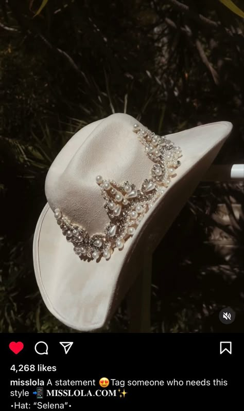 Pearl Cowgirl Hat, Bridal Cowgirl Hat, Fancy Cowboy Hat, Unique Cowboy Hats, Cowboy Hats Decorated, Bedazzled Cowboy Hat, Decorated Cowboy Hats, Rhinestone Cowboy Hat, Sombrero Cowboy