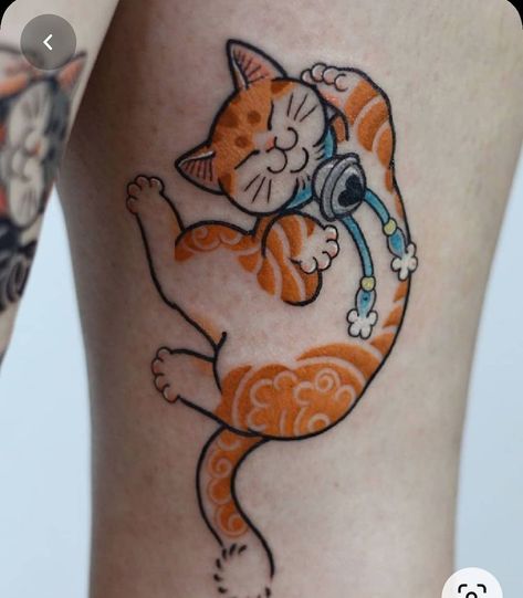 Snowglobe Tattoo, Fantasy Tattoo, Kitten Tattoo, Funky Tattoos, Remembrance Tattoos, Ornamental Tattoo, Cat Tattoo Designs, Tattoo Cat, Japanese Tattoo Designs