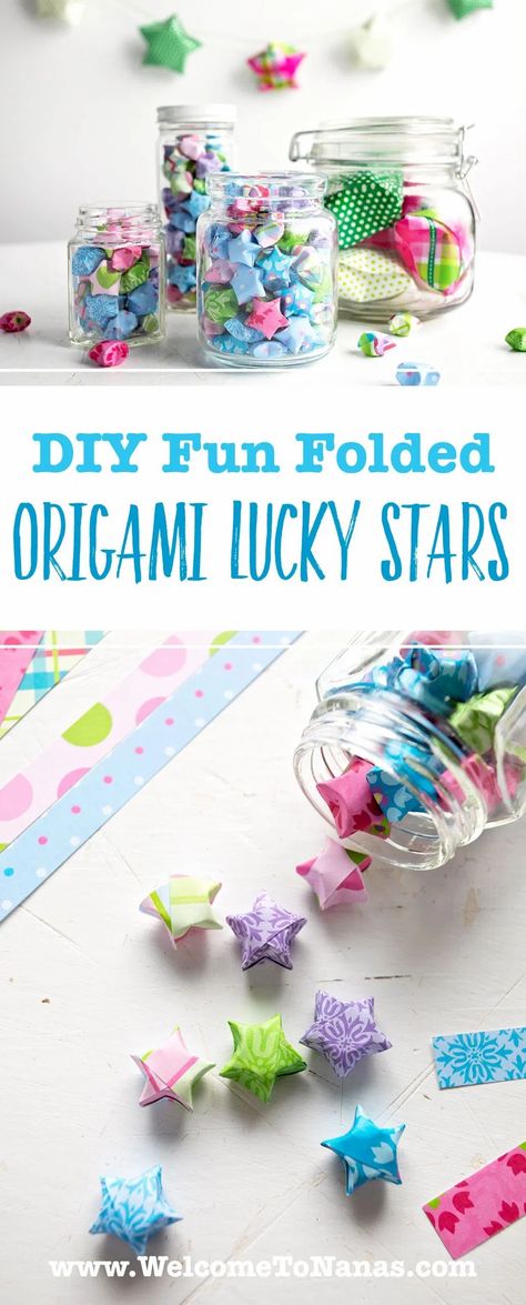 Wishing Stars Origami, Positivity Crafts, Origami Stars Step By Step, Folded Stars, Easy Origami Star, Origami Lucky Stars, Folded Paper Stars, Star Crafts, Origami Star Paper