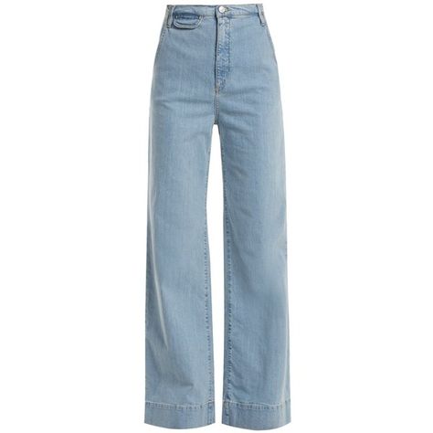 Anita high-rise wide-leg jeans Katharine Hamnett MATCHESFASHION.COM (€275) ❤ liked on Polyvore featuring jeans, blue jeans, high waisted jeans, wide leg jeans, wide leg blue jeans and high-waisted jeans Light Jeans Wide Leg, High Waist Light Blue Jeans, Blue High Rise Jeans, Png Bottoms, Pants Polyvore, Highwaist Jean, High Waist Blue Jeans, Jeans Png, Blue Wide Leg Jeans