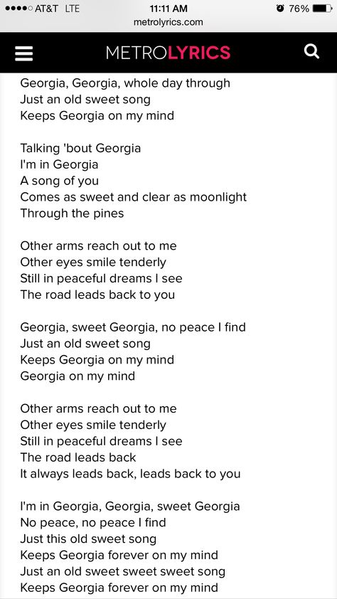 Georgia on my mind lyrics.. Hoagy Carmichael, Lyrics And Chords, Georgia On My Mind, Ray Charles, On My Mind, My Mind, Bollywood Actress, Song Lyrics, Georgia