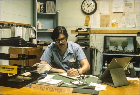 Big Ed Prison Office Edmund Kemper, Ed Kemper, Guys In Glasses, Know Your Limits, Jim Jones, Prison Life, Run For Your Life, Modus Operandi, Horror Novel