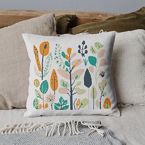 Buy Cross Stitch Pdf Pattern for Pillow Cover, Floral Minimalistic Cushion Template for Cross Stitch or Needlepoint, Pillowcase Xstitch Chart Online in India - Etsy Pillow Cross Stitch Pattern, Cross Stitch Cushion Cover Design, Cross Stitch Pillow Pattern, Needlepoint Chart, Tapestry Needlepoint, Folk Art Designs, Modern Folk Art, Stitch Pillow, Modern Folk