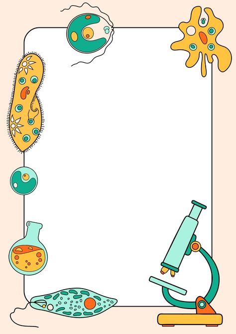 Use this customizable Blue Yellow Colorful Doodle Fun Science Biology Project Page Border template and find more professional designs from Canva. #blue #yellow #retro #colorful #doodle #fun #microscop #proteas #cell #amoeba #nature #science #biology #project #colorful #school #education #A4 #stationery #page #border #blank #list #playful #personal #personalize #canva #template Science Biology Design Ideas, Biology Page Borders, Bio Project Border Design, Biochemistry Cover Page Design, Science Design Border, Border Design Biology, Biology Cover Page Design Project, Science Border Designs For Projects, Biology Cover Page Ideas