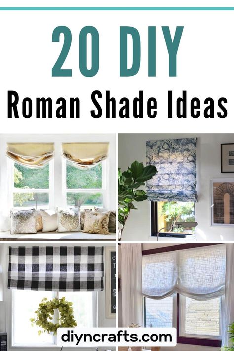 20 DIY Roman Shade Projects Roman Shades Bathroom Master Bath, Neutral Roman Shades, Roman Curtains Diy, Diy Faux Roman Shade Valance, Easy Roman Shades Diy, Diy Cordless Roman Shades, How To Make Roman Shades, Roman Shade Ideas, Diy Roman Shades No Sew