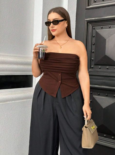 Plus Size Summer Casual, Plus Size Summer, Ball Dresses, Women Tops, Tube Top, Fashion Online Shop, Plus Clothing, Summer Casual, Online Fashion