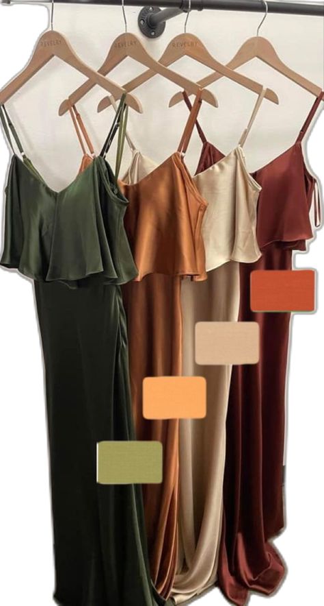 Fall Silk Bridesmaid Dresses, Neutral Color Bridesmaid Dress, Jewel Tone Mixed Bridesmaids, Boho Autumn Wedding Dress, Autumn Bridesmaid Dresses Mismatched, Boho Style Bridesmaid Dresses, Autumn Bridesmaids Dresses, Muted Jewel Tone Bridesmaid Dresses, Autumn Wedding Party Attire