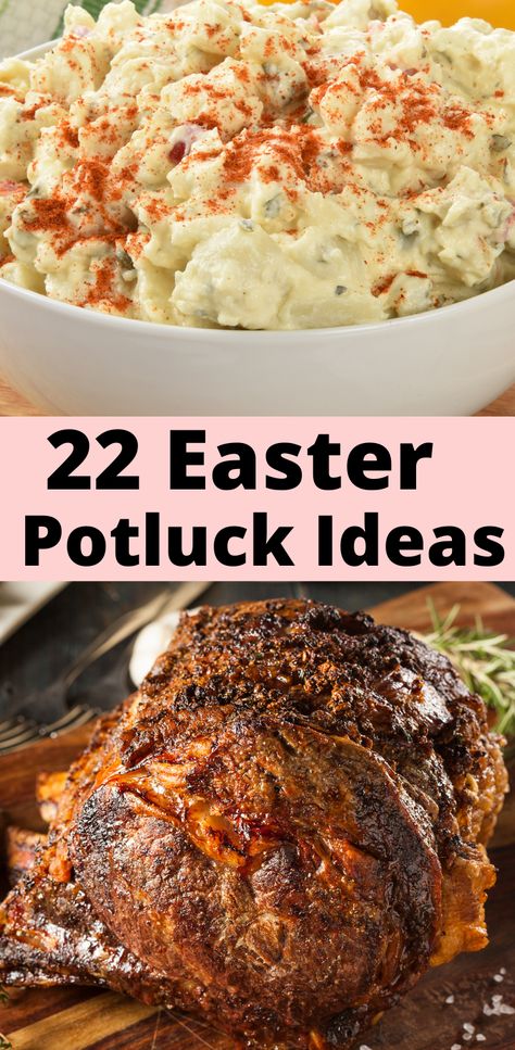 22 Easter recipes for Easter dinner. Lots of options to choose from. Easter Recipes/ Easter Dinner Easter Cookout Food, Easter Dishes For A Crowd, Simple Easter Dinner Ideas, Sides For Easter Lunch, Easy Easter Potluck Dishes, Easter Dinner Potluck Ideas, Easter Sides Ideas, Food For Easter Party Families, Easter Food For A Crowd