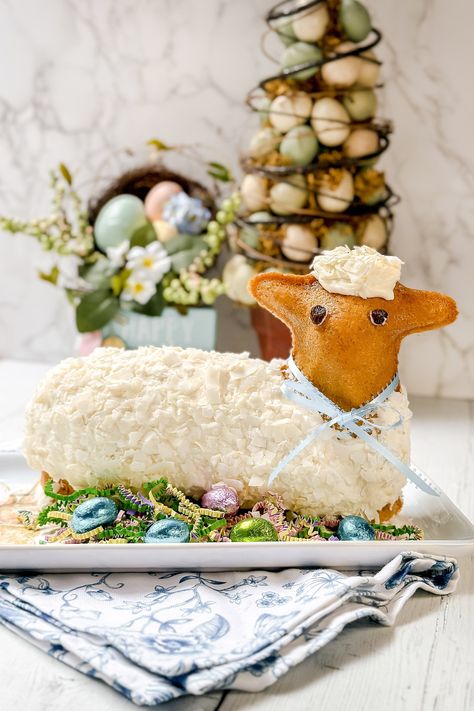 This Lemon Easter Lamb Cake is an easy, foolproof dessert traditionally served on German Easter tables and called Osterlamm. It's a moist and tender pound cake recipe baked in a festive mold. The lemon flavoring and rich buttery crumb taste like Easter in every bite! 9x13 Cake Recipes, Easter Lamb Cake, 9x13 Cake, Easter Lambs, Real Whipped Cream, Easter Cake Easy, Pink Jelly Beans, Easter Fun Food, Lamb Cake