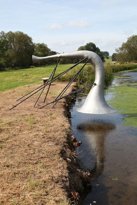 giant nature installations | Hear Heres, Giant Ear Trumpet Sculptures Highlight Sounds of Nature Kedleston Hall, Studio Weave, Sound Sculpture, Sound Installation, Sound Art, Interactive Installation, Nature Sounds, Installation Design, City Design